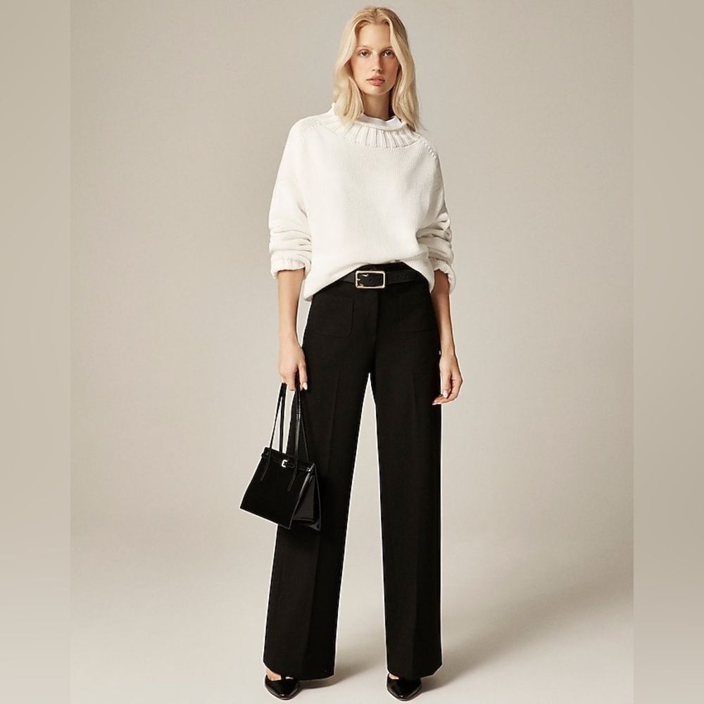 J. Crew Tall Carolina Pant in Four Season Stretch in Black Size 4 Tall NWT